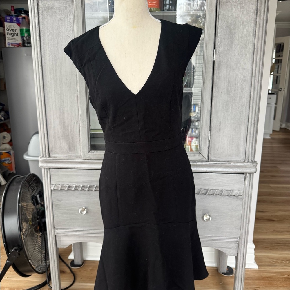 French Connection Black V-Neck Midi Dress